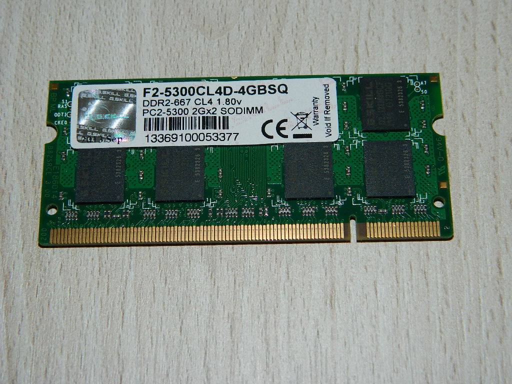 DELL Vostro PP22L Barrette mémoire PC2-5300 2GBx2 SODIMM réf : F2-5300CL4D-4GBSQ