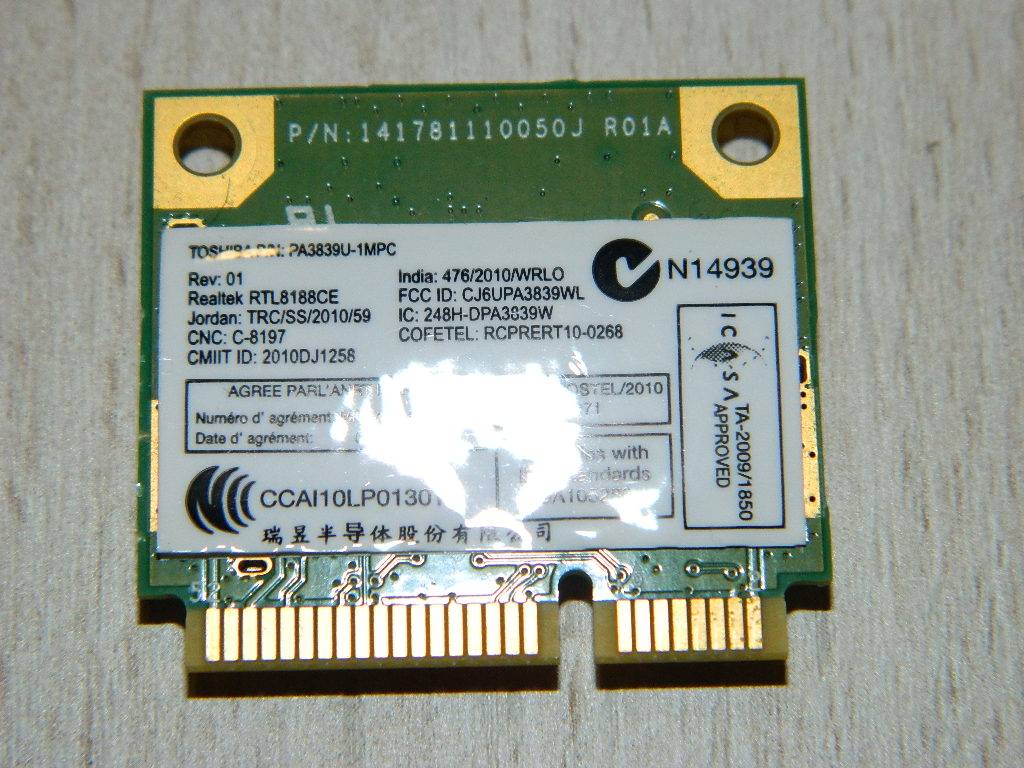 Toshiba Satellite C870D-10K Carte wifi 141781110050J / RTL8188CE